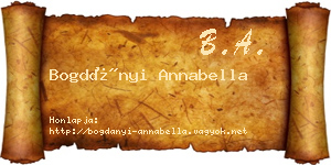 Bogdányi Annabella névjegykártya